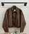 Italian One Size Balloon Hem Blouson Style Faux Suede Collared Bomber Jacket Fits UK 10-16