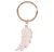 ‘Always Beside You’ Angel Wing Keyring In Cream Enamel & Gold Alloy