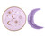 Pastel skies Purple Moon & Stars Stacking Ceramic Trinket Dishes