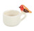 Robin Remembrance Cream Cute Ceramic Tealight Holder With Cute Robin Sitting On Top