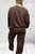 Made In Italy Leopard Print Trim 2pc Wide Leg Lounge Set One Size Fits