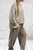 Made In Italy Leopard Print Trim 2pc Wide Leg Lounge Set One Size Fits