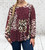 Made In Italy Patchwork Animal Print Long Sleeved Chiffon Pleated Top One Size Fits UK 10-16