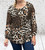 Made In Italy Patchwork Animal Print Long Sleeved Chiffon Pleated Top One Size Fits UK 10-16