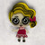 Chibi Cartoon Style Little girl With Yellow Hair Acrylic Laser Cut  Brooch