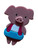 Large Statement Little Pink Pig Piggy Wearing Braces Brooch