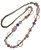 Bohemian Crystal Stone & Bead Gold Disc Lagenlook Long Necklace Style 38 White, Nude Pink Or Cream