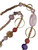 Bohemian Crystal Stone & Bead Gold Disc Lagenlook Long Necklace Style 38 White, Nude Pink Or Cream
