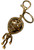 Alien UFO Space Themed Large Quirky Statement Gold Metal & Crystal Keyring / Bag Charm  13cm x 3cm