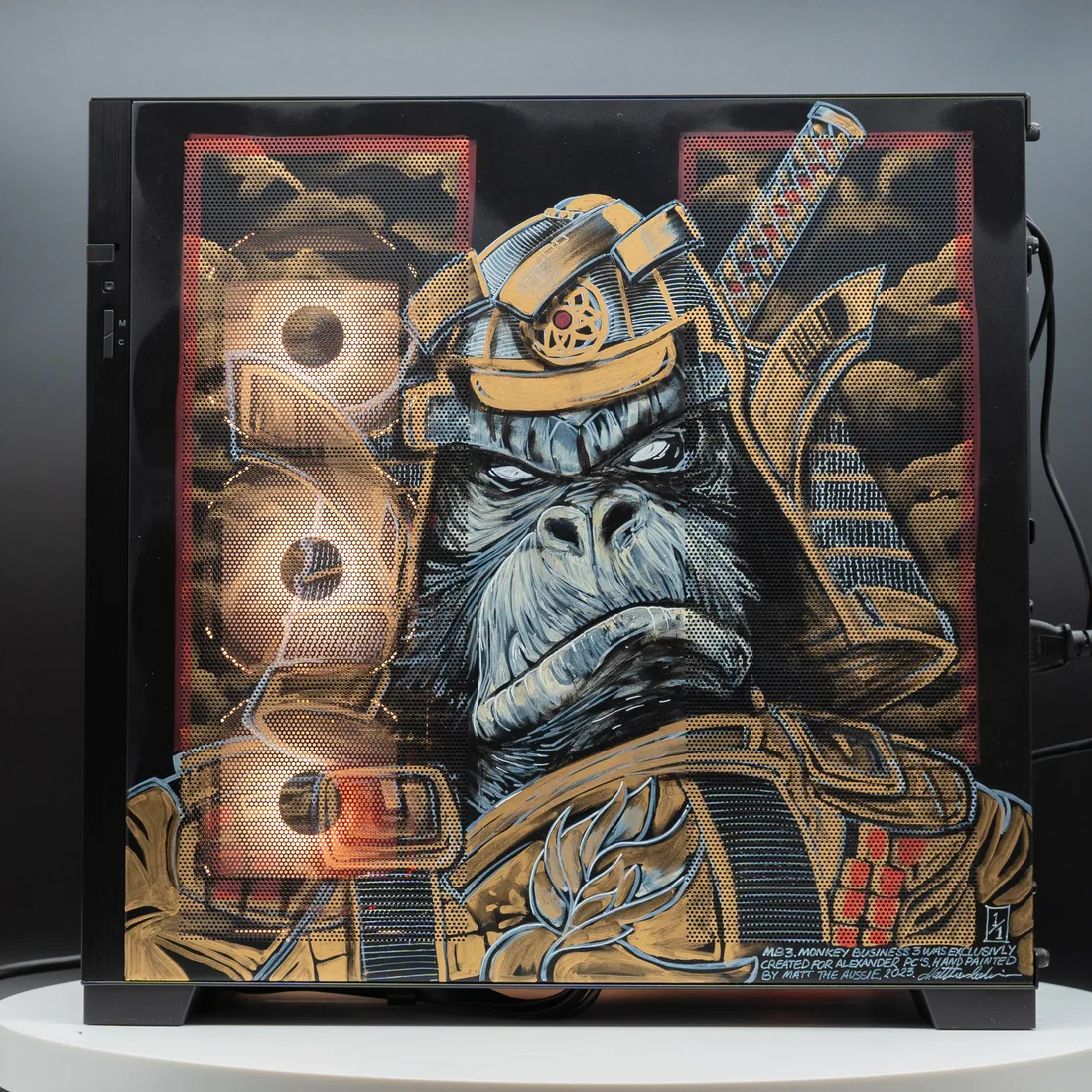 Hand-painted samurai gorilla custom build artwork