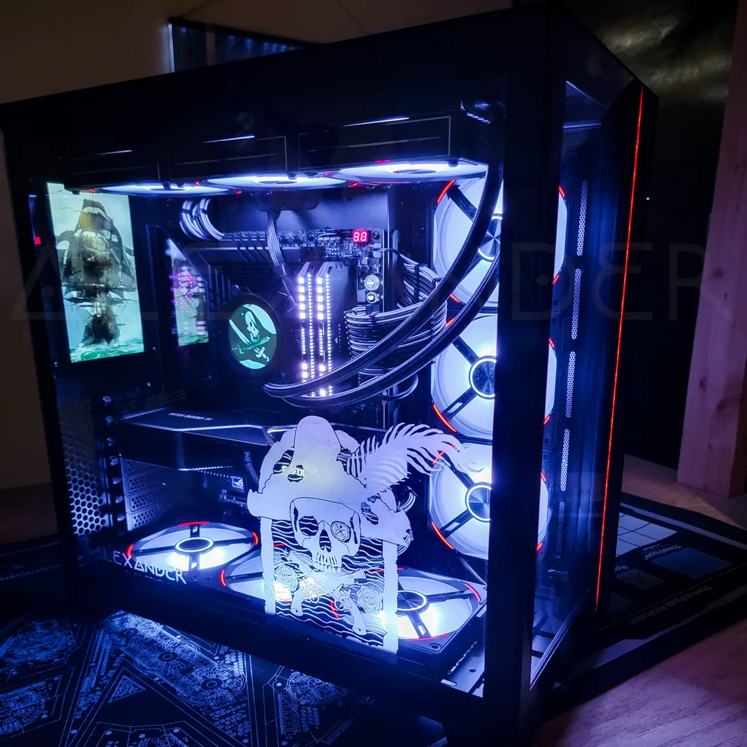 RGB-lit custom build with themed interior display