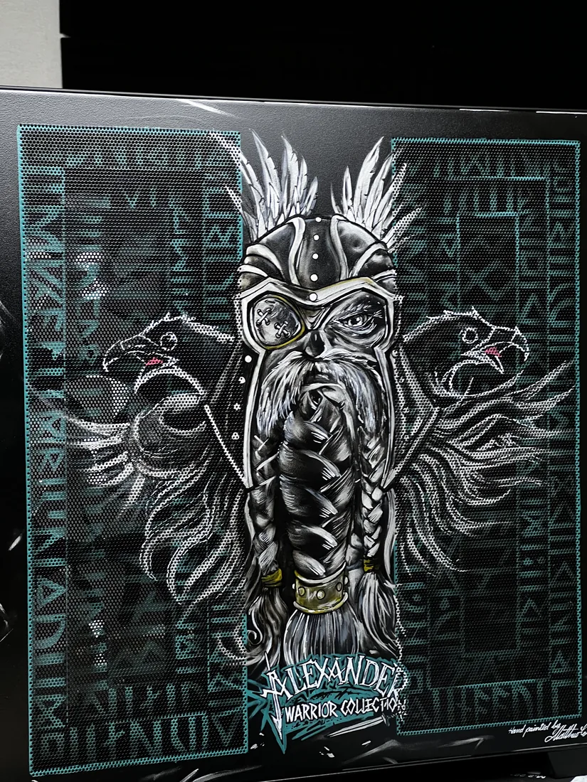 Hand-painted Viking warrior custom build artwork