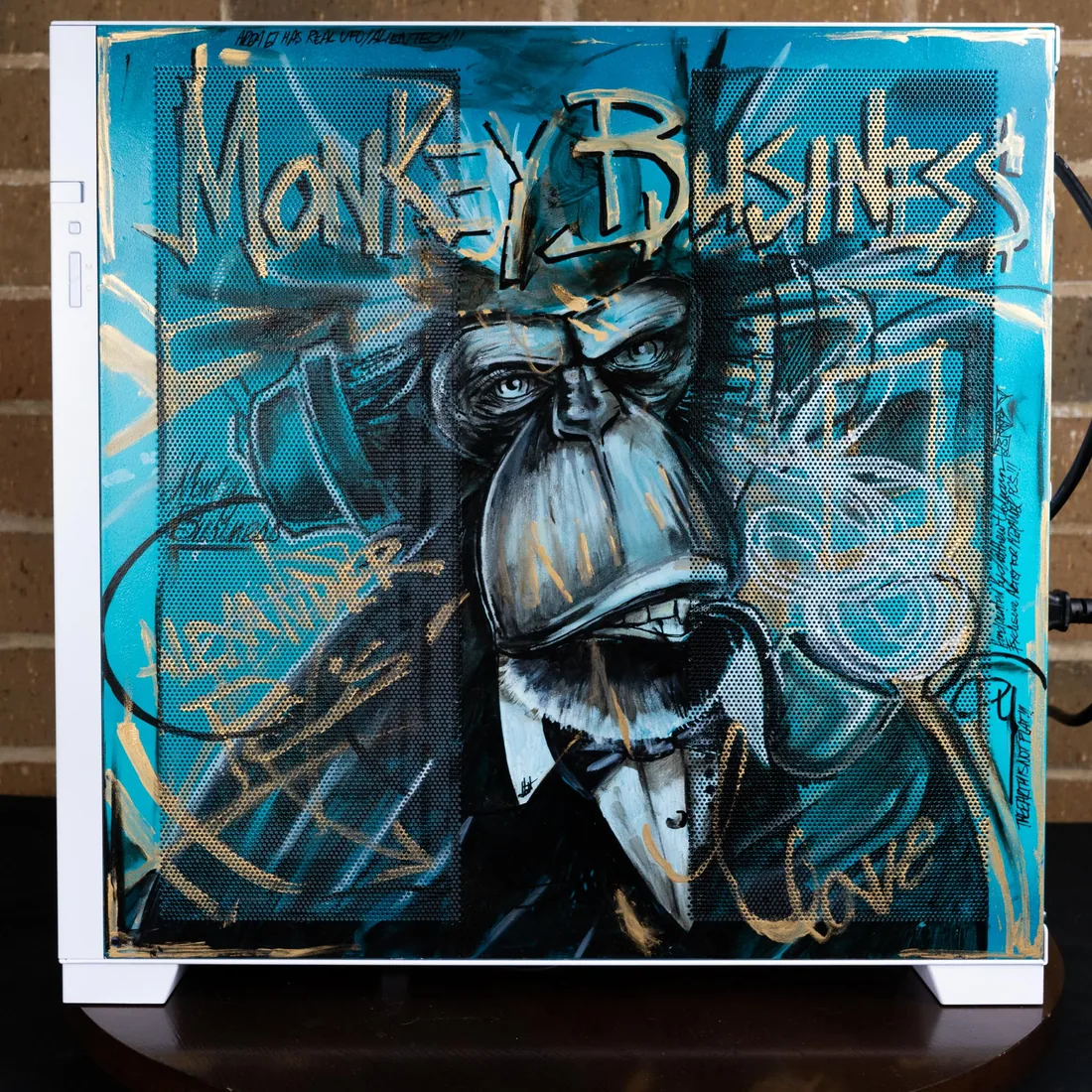 Hand-painted graffiti gorilla custom build artwork