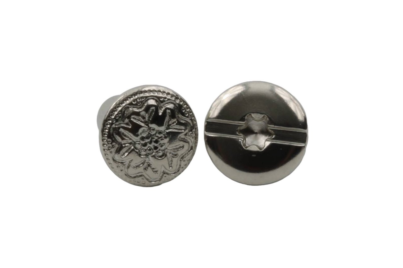 Chicago Screws Nickel Plated Brass Floral | The Straw Warehouse