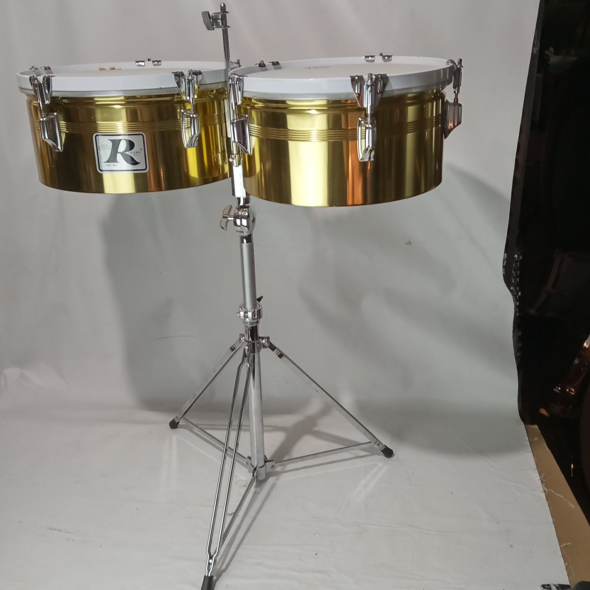 Rogers Natural BRASS Timbales NOS-OG-Box 6.5