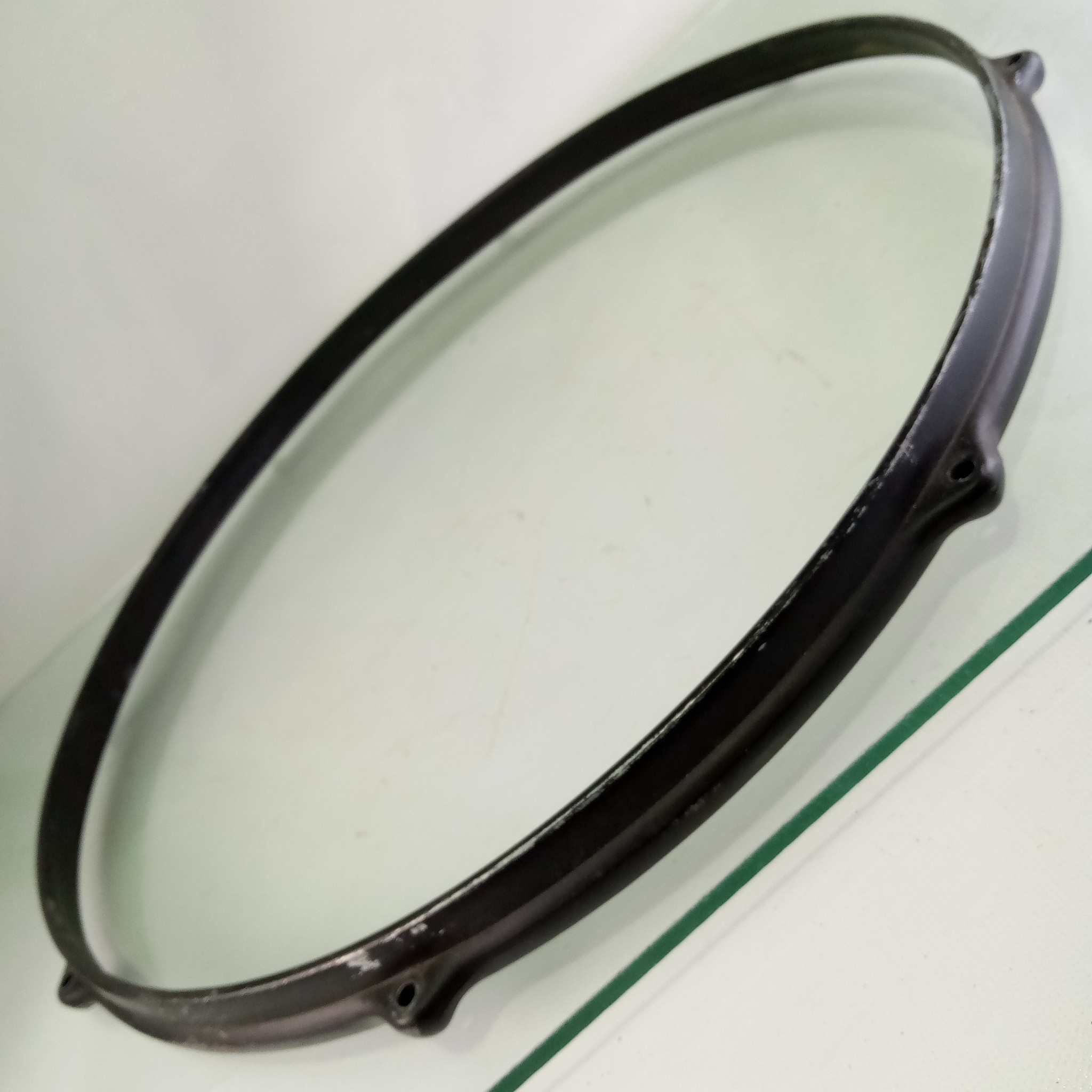 Premier 16"DieCast Floor Tom Drum Batter/Resonant Rim/Hoop Black PowderCoat 70s Counterhoop