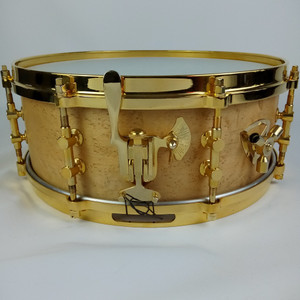 *Lang Gladstone TIMELESS TIMBER 1Ply Craviotto Maple Snare Drum 5.5x14"24k Gold*