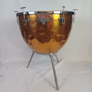 *Ludwig 25" #880 Single Screw Machine Timpani Copper Kettle Drum 3-Legs Portable