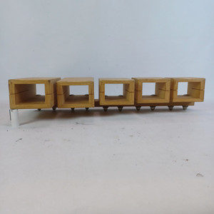 Temple Blocks 3"x4"x3.5",4",5.25",7",8.5" 5x Natural 9-Ply-Maple +Wood Frame Set