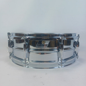 Ludwig Steel Rocker 8Lug Snare Drum 80s 5x14"Vintage Chrome Black/White #A404231