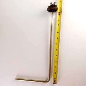 Leedy 3/8x6"x13.5"Cymbal L-Arm Rod Chrome Vintage 50s Bass Drum Mount Holder USA
