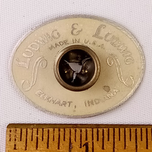 *Ludwig&Ludwig 40s Elkhart Oval Badge White/Silver Enamel Indiana USA Snare Drum