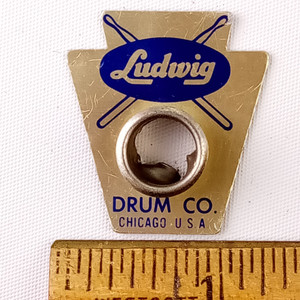 Ludwig Transition Badge Vintage 1958-9 Blue/Brass Keystone Trans Vintage 50s USA
