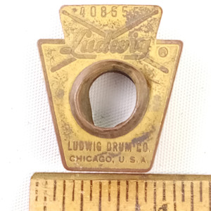 Ludwig #408655 Keystone Badge 1967 Brass Vintage Snare/Tom/Bass Drum +OG Grommet