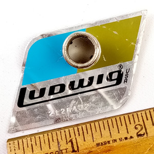 Ludwig Pointy Blue/Olive Badge #2126432 1981 Snare/Tom/Bass Drum +OG Grommet B/O