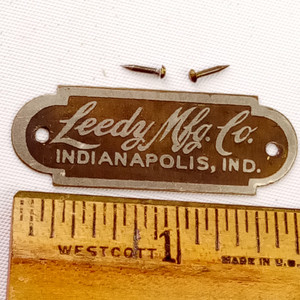 "Leedy Mfg Co Indianapolis Ind"Black/Silver Badge Snare/Bass Drum Wood Hoop-Tack