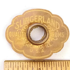 Slingerland Brass Cloud Badge Radio King Snare/Bass Drum Vintage 40s +OG Grommet