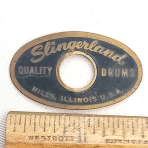Slingerland Niles Black/Brass 1961-2 Pre-Serial Badge Snare/Bass Drum Sound King