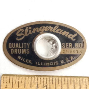 Slingerland Niles Black/Brass'69 #246918 Badge Snare/Bass/Tom Drum +Alum Grommet