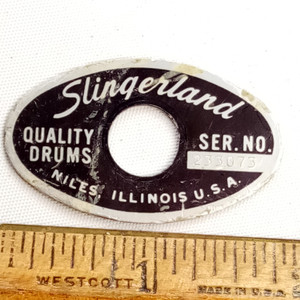 Slingerland Niles Black/Silver '74 #233073 Badge Snare/Bass/Tom Drum Vintage USA