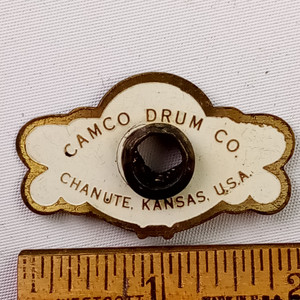 Camco Drum Co Chanute Kansas USA Drum Badge 1971-73 Snare/Tom/Bass Drum +Grommet