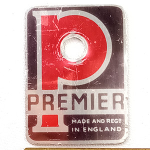 Premier 60s Badge Made And Regd In England Bass/Snare/Tom Drum Vintage UK Tag