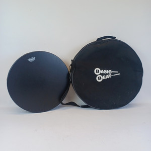 Remo 16"x3.5"Bahia Buffalo Bass Drum Pre-Tuned Black Earth Shell+Padded Case/Bag