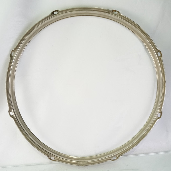 Slingerland 14" 8-Lug Nickel-BRASS Stick-Saver Snare Drum/Floor Tom NOB Rim/Hoop