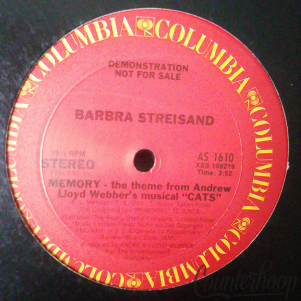 Barbra Streisand-Memory(The Theme From Andrew Lloyd Webber's"Cats")1981	Columbia
