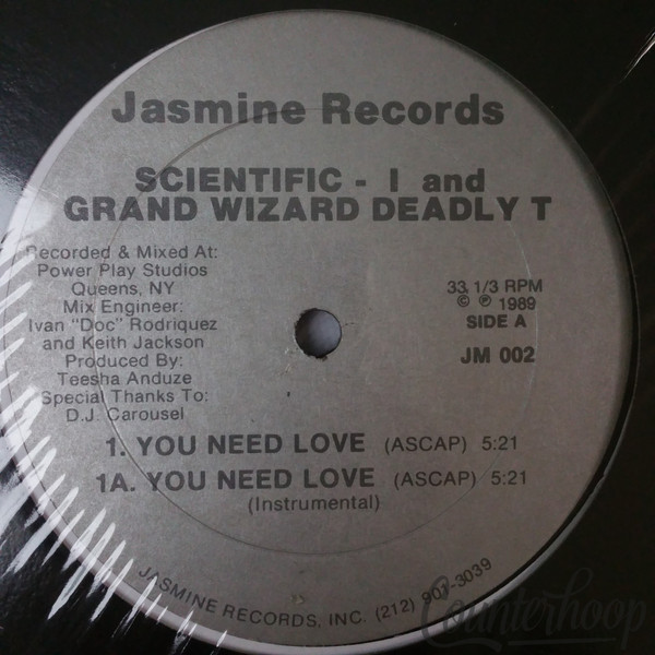 Scientific-I And Grand Wizard Deadly T-You Need Love/Mathematics 1989 Jasmine NM