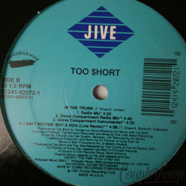 Too Short – In The Trunk 1992 Jive - 01241-42072-1 Ant Banks/DJ Premier VG++/EXC