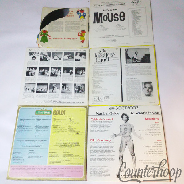 7 Children's Alice Topsy Turvy Land/Do The Mouse/Young Abe Lincoln/Sesame Street