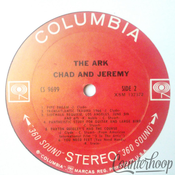 Chad Stuart- Jeremy Clyde – The Ark VG+ 1968 Columbia Gary Usher/Jim Gordon/Horn