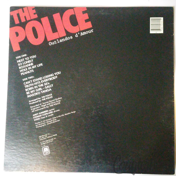 The Police– Outlandos D'Amour VG++1978 A&M Records-SP4753 Sting/Stewart Copeland
