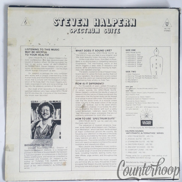 Steven Halpern-Spectrum Suite VG+Halpern Sounds-HS770 New Age Ambient Electronic