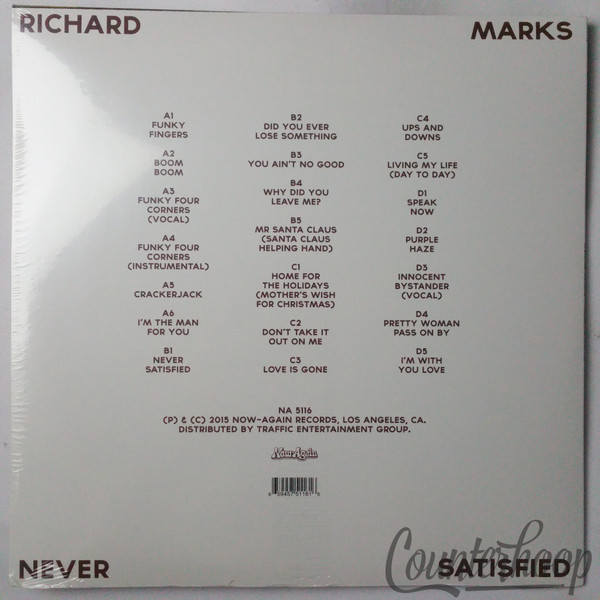 Richard Marks – Never Satisfied MINT! 2015 2LP Now-Again Records-NA5116+Download