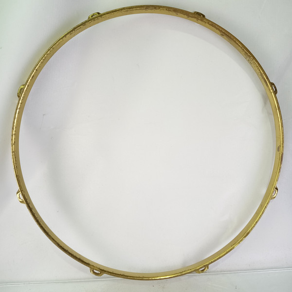 Ludwig 14"24k Gold Plated BRASS 8Lug Triple-Flange Snare/Floor Tom Drum Rim/Hoop