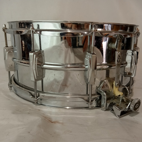 *Ludwig 6.5x14" Super-Sensitive #411 Snare Drum 70s Pointy Blue/Olive Badge USA
