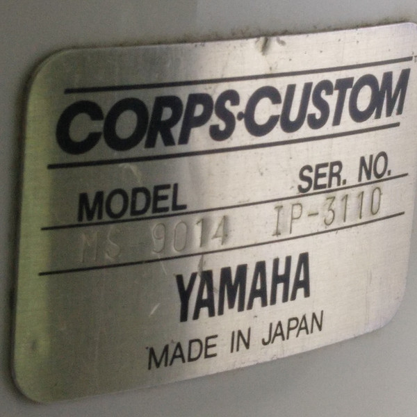 Yamaha Corps Custom 12x14"Snare Drum Shell Piano White Wrap 9000 Recording Japan