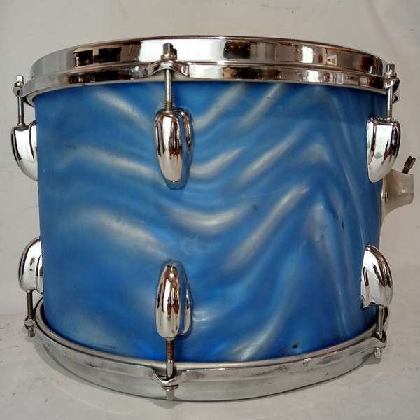 *Slingerland 9x13"Tom Drum Blue Satin Flame '68-9 Aluminum Set-O-Matic/COB Brass